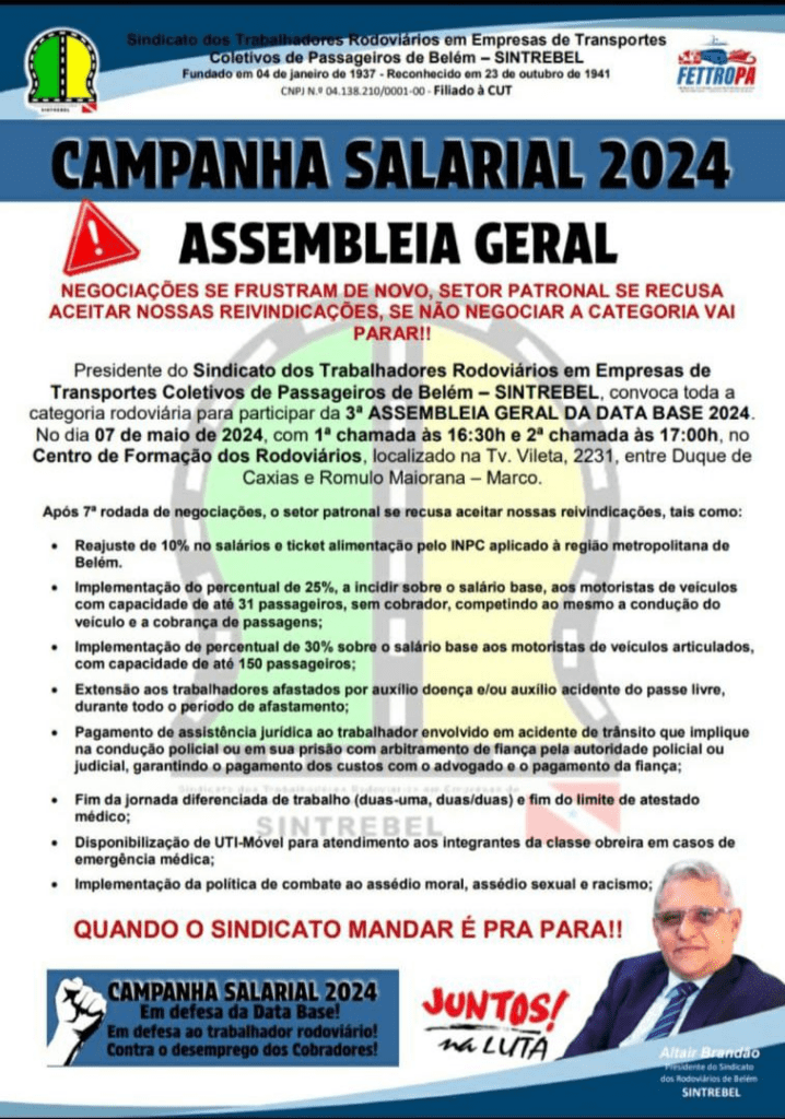 Sindicato dos rodoviários ameaça entrar em greve