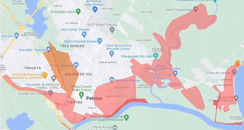 Enchentes devem piorar no RS e inundar Pelotas.