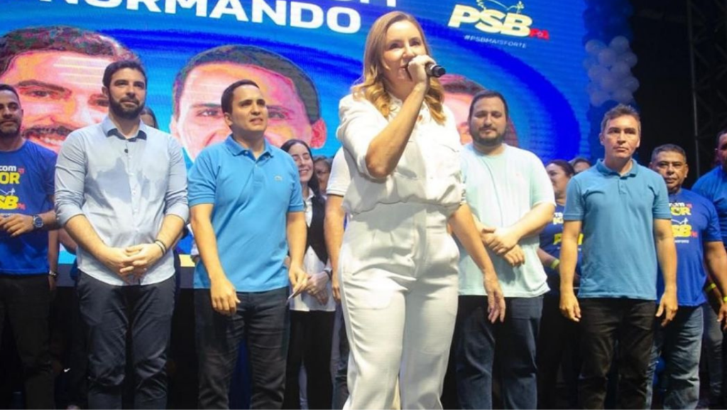 PSB Pará anuncia apoio a pré-candidatura de Igor Normando à prefeitura de Belém. O evento contou com a presença da vice governadora do Pará, Hana Ghassan. Foto: Reprodução Instagram 