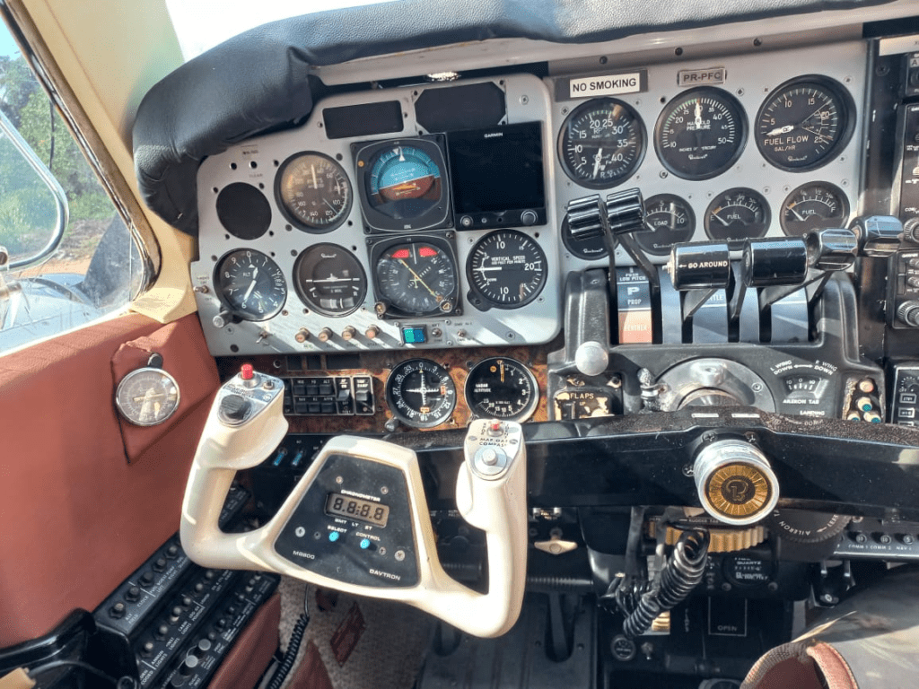 Imagem da área interna da aeronave antes do incêndio. Foto: Polícia Federal (PF)