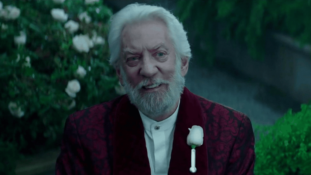 Morre Donald Sutherland, o Presidente Snow de Jogos Vorazes, aos 88 anos. Foto: Reprodução/Jogos Vorazes