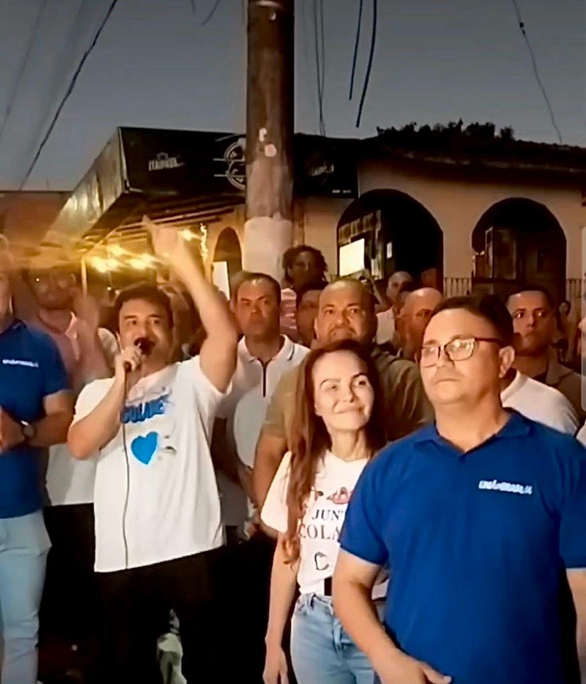 Cilene e Celso Sabino durante reunião em Colares. Imagem: Reprodução/ internet