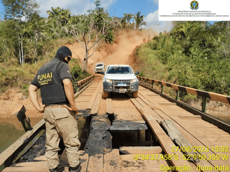 Operação do Ibama na TI Ituna Itatá, onde Zequinha Marinho é investigado por envolvimento em grilagem . Foto: Ibama