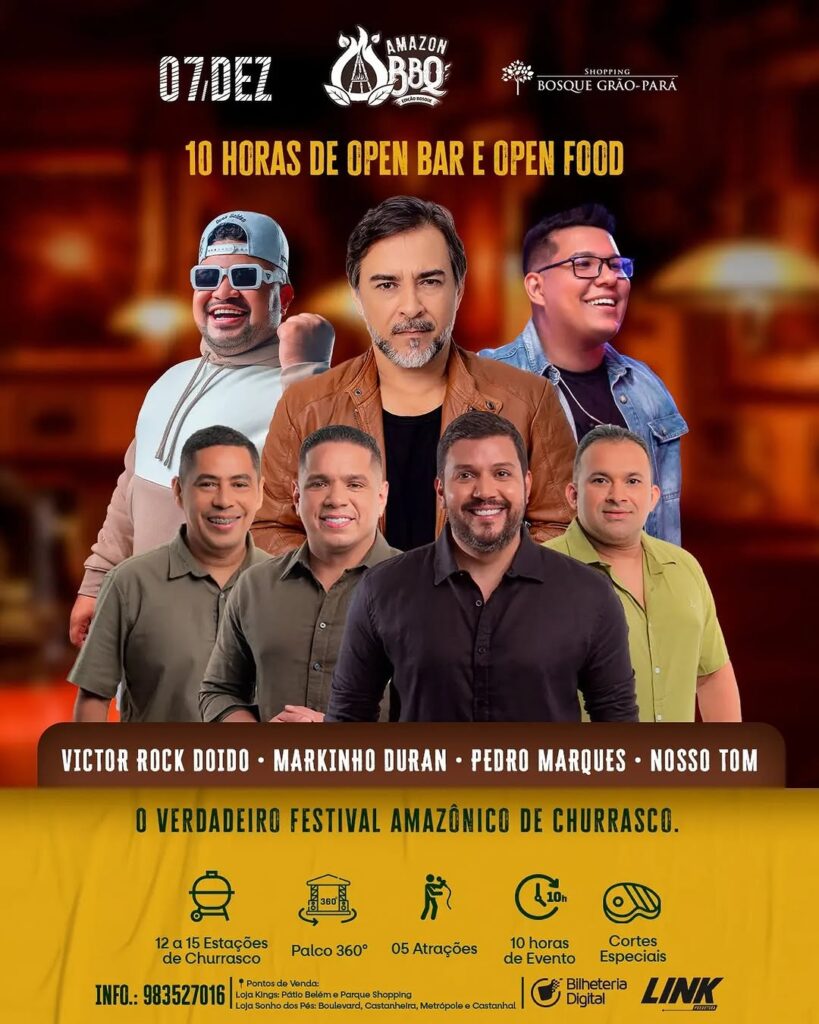 Amazon BBQ: Shopping Grão-Pará recebe festival de churrasco neste fim de semana; saiba mais 